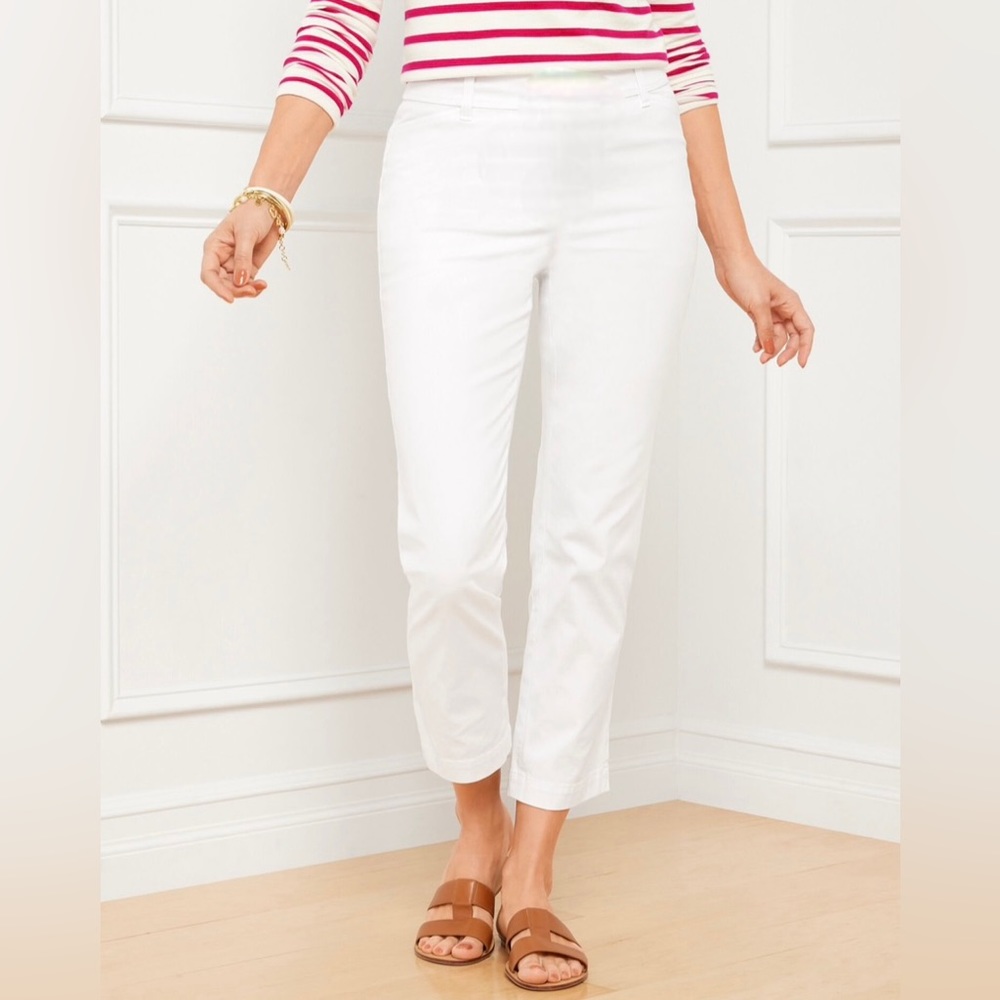Willi Smith White Crop Pants - White Straight Leg Capris Pants - Size 4